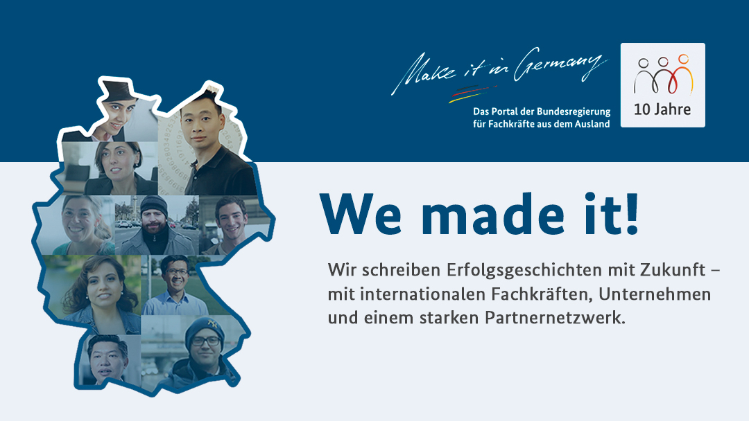 Deutschlandkarte mit Make it in Germany - Testimonials 