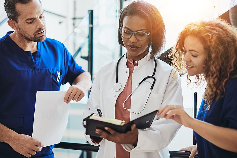 International female doctor at work 