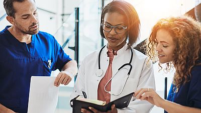 International female doctor at work