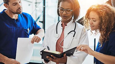 International female doctor at work 
