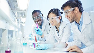 International scientists in the laboratory