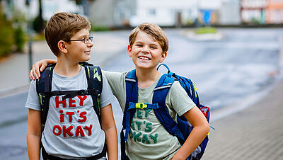 Two children at school