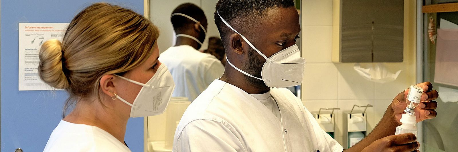 Nurse from Cameroon at work