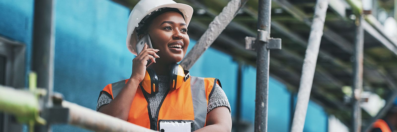 Young apprentices on a construction site