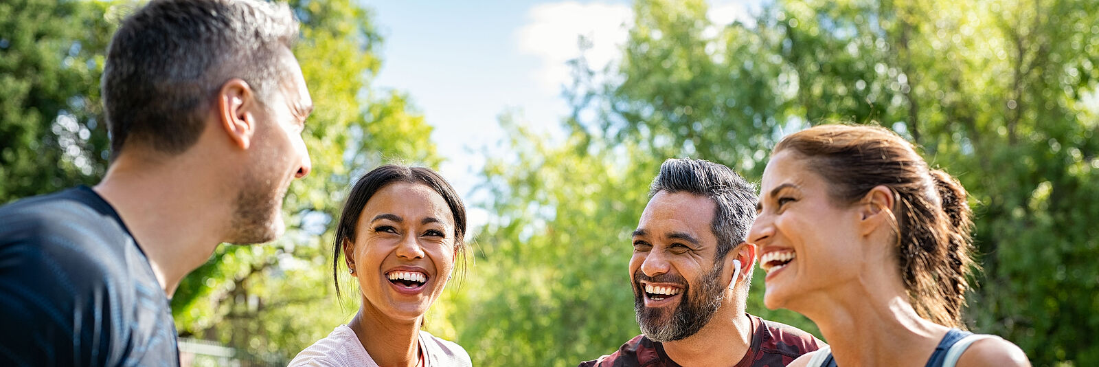 Gruppe von Freunden im Park