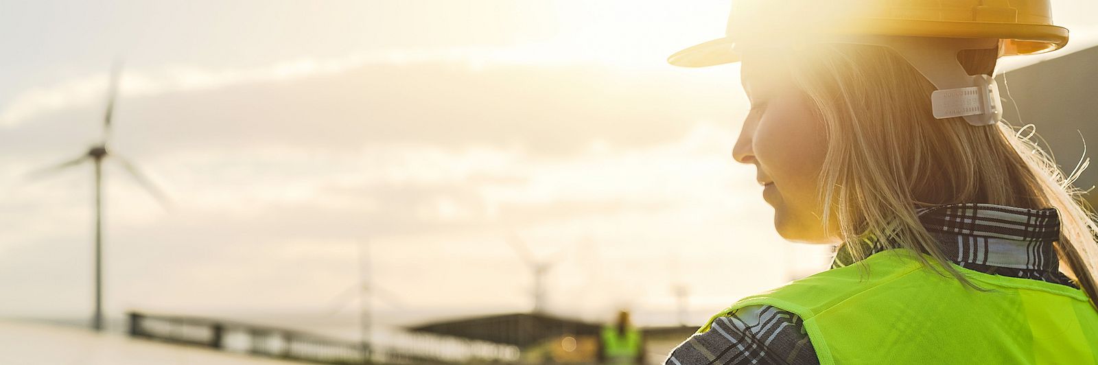 Young female engineer of a wind power station