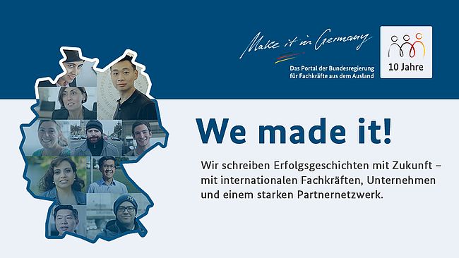 Deutschlandkarte mit Make it in Germany - Testimonials 