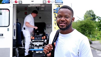 Nurse from Cameroon at work